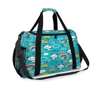 Rainbow Bear Pandas Travel Duffel Bag for Girls Boys Women Men Pandas Weekend Overnight Bag Shoulder Tote Luggage Handbag for Travel Sports Gym