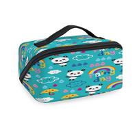 Rainbow Bear Pandas Travel Makeup Bags for Women Men Girls Boys Pandas Wash Pouch Bag Portable Toiletry Cosmetic Toiletries Organizer Shower Bag