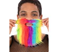 Smiffys Rainbow Beard Colourful Fancy Dress Costume Accessory for Adults Pride Festivals Parades and Parties Fun Furry Beard with Elastic Strap for Easy Wear LGBTQ Celebration and Themed Events