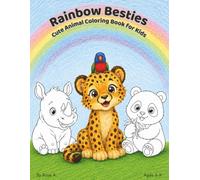 Rainbow Besties: Cute Animal Coloring Book for Kids - Classic Black and White Edition