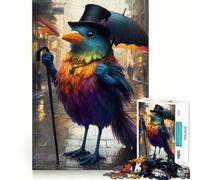 Rainbow Bird 1000 Piece Jigsaw Puzzles for Adults Teenagers Solid Logic Toy Quiet Fun Precision Cut Santa Wish Pick (38x52cm)