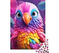 Rainbow Bird 3-Layer Cardboard 1000 Pc Cartoon Animal Art Classic Puzzle, Ultra Difficult, Stress Relief, Wall Decor & Gift for Puzzle Lovers 52x38cm/1000pcs