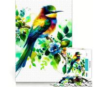 Rainbow Bird on Branch 1000 Pieces Jigsaw Puzzles for Teenagers Memory Upgrade Casual Relax Sharp Cut Art Display (38x52cm)