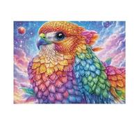 Rainbow Bird with Starry Sky And Flowers 500 Pc DIY Jigsaw Puzzle Puzzles for Adults Teens Hard Challenging Team Building Stress Reducing Autumn Premium Quality Material 500 PCS