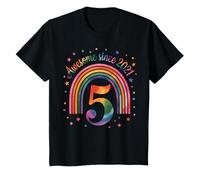 Rainbow Birthday Awesome Since 2021 Five Years Old T-Shirt