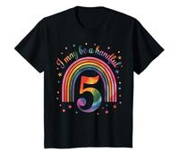 Rainbow Birthday I May Be A Handful Five Years Old T-Shirt