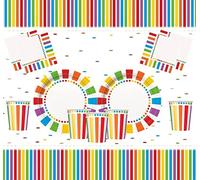 Rainbow Birthday Party Decorations Supplies for kids Birthday Party Rainbow Colour Plates Cups Napkins and Disposable Party Tableware Set-Serves 16 Guests