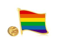 Rainbow Bisexuals LGBT Golden Metal Flag Lapel Pin Badge