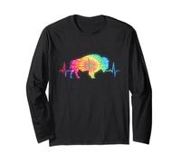 Rainbow Bison Design Men Women Kids Buffalo Bison Lovers Long Sleeve T-Shirt