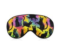 Rainbow Black Cats Soft Shade Sleep Mask Travel Eye Mask | Adjustable Eyemask,Comfortable Sleepmask for Office Hotel Home Car