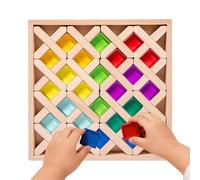 Rainbow Blocks - Creative Learning Toy, Color Sorting Game, Smooth Wooden Material Building Blocks, Educational Play Set, Supporting Early Skill Development and Hands on Exploration