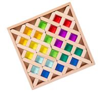 Rainbow Blocks, Early Development Toys, Portable Stacking Game Set, Educational Building Toy for Learning and Play, Rainbow Blocks for Kids Boys Girls Home School Travel Party Classroom