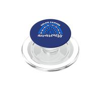 Rainbow Blue Ribbon Colorectal Colon Cancer PopSockets PopGrip for MagSafe