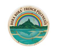 Rainbow BoraBora Otemanu Lagoon Motu Island Metal Tin Sign