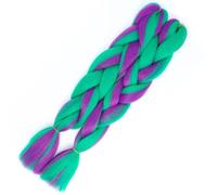 Rainbow Braiding Hair Extension，24 Inch 2 Packs Synthetic Braid in Hairs Extensions 4 Tone Crochet Colored Wig(B1)