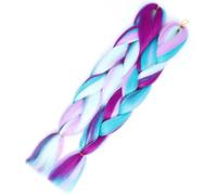 Rainbow Braiding Hair Extension，24 Inch 2 Packs Synthetic Braid in Hairs Extensions 4 Tone Crochet Colored Wig(D13)