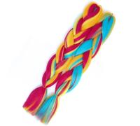 Rainbow Braiding Hair Extension，24 Inch 2 Packs Synthetic Braid in Hairs Extensions 4 Tone Crochet Colored Wig(D6)