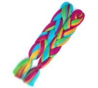 Rainbow Braiding Hair Extension，24 Inch 2 Packs Synthetic Braid in Hairs Extensions 4 Tone Crochet Colored Wig(D4)