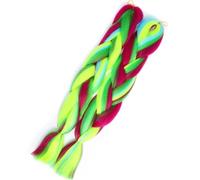 Rainbow Braiding Hair Extension，24 Inch 2 Packs Synthetic Braid in Hairs Extensions 4 Tone Crochet Colored Wig(D17)