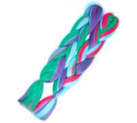 Rainbow Braiding Hair Extension，24 Inch 2 Packs Synthetic Braid in Hairs Extensions 4 Tone Crochet Colored Wig(D2)