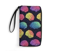 Rainbow Brains Pattern Long Pouch Slim Clutch Wallet Purse