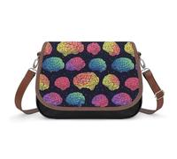Rainbow Brains Pattern Small Womens Crossbody Bags Shoulder Handbag with Adjustable Strap for Travel