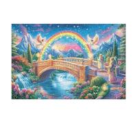 Rainbow Bridge Angel Religious Faith Spiritual 1000 Piece Adult Jigsaw Puzzle Engaging Creative And Fun Perfect Pastime for Home And Hobbies 1000 PCS（75x50cm）