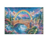 Rainbow Bridge Angel Religious Faith Spiritual 300 Piece Jigsaw Puzzle for Adults Fun Creative And Relaxing for Home Or Family 300 PCS（40x28cm）
