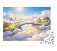 Rainbow Bridge Fantasy Cloud View 1000 Piece Jigsaw Puzzle Paper For Adults Dreamy Cloud Scene Jigsaw Puzzle for Family Relax Gift 52x38cm/1000pcs