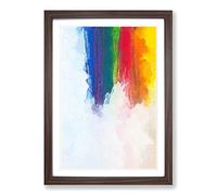 Rainbow Bridge in Abstract Framed Print | A2 Walnut Framed Wall Art | Ready to Hang | Abstract Cityscape Picture | Living Room Bedroom Lounge Office