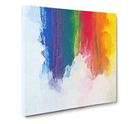 Rainbow Bridge in Abstract Modern Canvas Wall Art Print Ready to Hang, Framed Picture for Living Room Bedroom Home Office Décor, 20x20 Inch (50x50 cm)