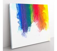 Rainbow Bridge in Abstract Modern Canvas Wall Art Print Ready to Hang, Framed Picture for Living Room Bedroom Home Office Décor, 50x50 cm (20x20 Inch)