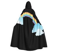 Rainbow Bridge In The Sky Halloween Hooded Cloak For Men And Women: Lightweight Polyester Cloak With Hood - Perfect For Cosplay, Halloween & Costume Parties