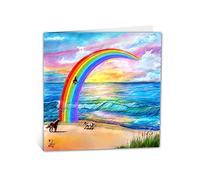 Rainbow Bridge Pet Bereavement Card - Heartfelt Sympathy Gift for Loss of a Beloved Pet, Memorial Keepsake for Cherished Memories of Dog, Cat, Rabbit (140mm x 140mm)