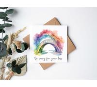 Rainbow Bridge - Pet Sympathy Card - Beautiful Watercolour print - Sympathy Card for Pet Loss