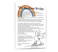 Rainbow Bridge Poem Canvas Wall Art - Pet Loss Memorial Print for Home Office Decor, Sympathy Gift for Loss of Dog or Cat(Unframed,08x12inch(20x30cm))