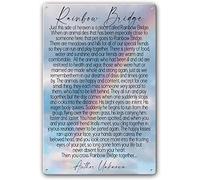 Rainbow Bridge Poem Loss of Pet Quotes Vertical HallwayHome Novelty Retro Metal Tin Sign Funny Wall Decor Garage Bar Courtyard Living room 8x12 Inch