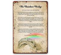 Rainbow Bridge Poem Wall Art Metal Signs Poetry Posters and Prints Artwork for Kitchen Picture Decor Bathroom Decorations for Bedroom Rectangular Modern 6x8 Inch