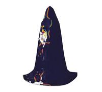 Rainbow Bright Hooded Cape For Teenagers, Unisex Cloak Robe Hooded Halloween Costume Satin Witches Vampire Cloak Fancy Dress Up Children