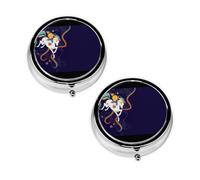 Rainbow Bright Print Pill Box 3 Compartment Medicine Pill Case,Portable for Pocket Or Purse Pill Organizer Decorative Metal Medicine Vitamin Organizer Unique Gift