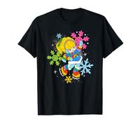 Rainbow Brite Christmas Colorful Snowflakes Portrait T-Shirt