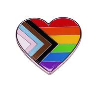 Rainbow Brooch Pins Heart Pin for Cloth Bag Backpack Hat Decor Progress Flag Lapel Pin Festival Badge
