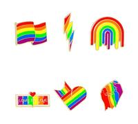 Rainbow Brooch Set Pride Lapel Pin Rainbow LGBTQ Pins Fashion Rainbow Badge Pride Gay Rainbow Flag Lapel Pins Enamel LGBT Pins for Sweaters Scarves Backpacks Decoration and Rainbow Theme Party