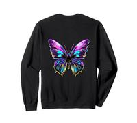 Rainbow Butterfly Art Colorful Butterfly Nature (Backprint) Sweatshirt