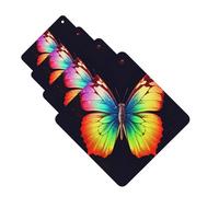 Rainbow Butterfly Car Air Fresheners Cards 4 Pcs Hanging Fragrance Scented Cards Long-Lasting Car Aromatherapy Tablets for Wardrobe Bathroom Car Interior Mirror Pendant Gifts