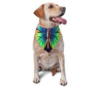 Rainbow Butterfly Dog Bandana Pet Scarf Accessories for Small Medium Dogs Cats Photo Prop, Triangle Pet Bandanas Adjustable Puppy Bib Washable Dog Kerchief Puppy Neckerchief