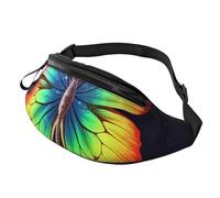 Rainbow Butterfly Fanny Pack for Men Women Crossbody Waist Bag Waterproof Sports Belt Bag Outdoor Hip Pack