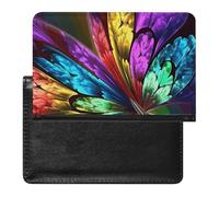 Rainbow Butterfly Passport Holder Unisex-adult Waterproof Travel Passport Cover Wallet Card Case Documents Organizer Protector Holder