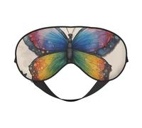 Rainbow Butterfly Print Lightweight Sleep Mask Breathable Light-Blocking Travel Yoga Outdoor Adventures