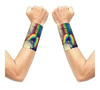 Rainbow Butterfly Print Soft Wrist Cuff Wrist Wrap Sports Wristband For Men Women